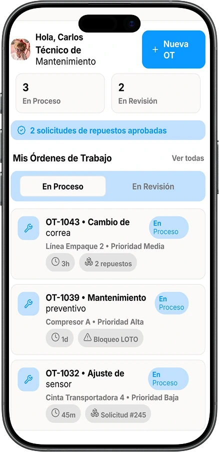 Pantalla de Lavanor App